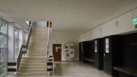 Bild des Treppenhauses der Schule